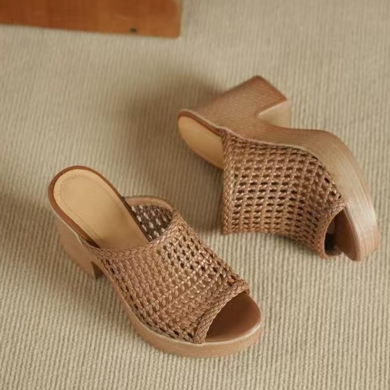 

Мода Женские Босоножки на Высоком Каблуке Толстая Подошва Повседневная Обувь Женские Летние Сандалии для Отдыха Женская Обувь Женские Шлепанцы на Платформе 35