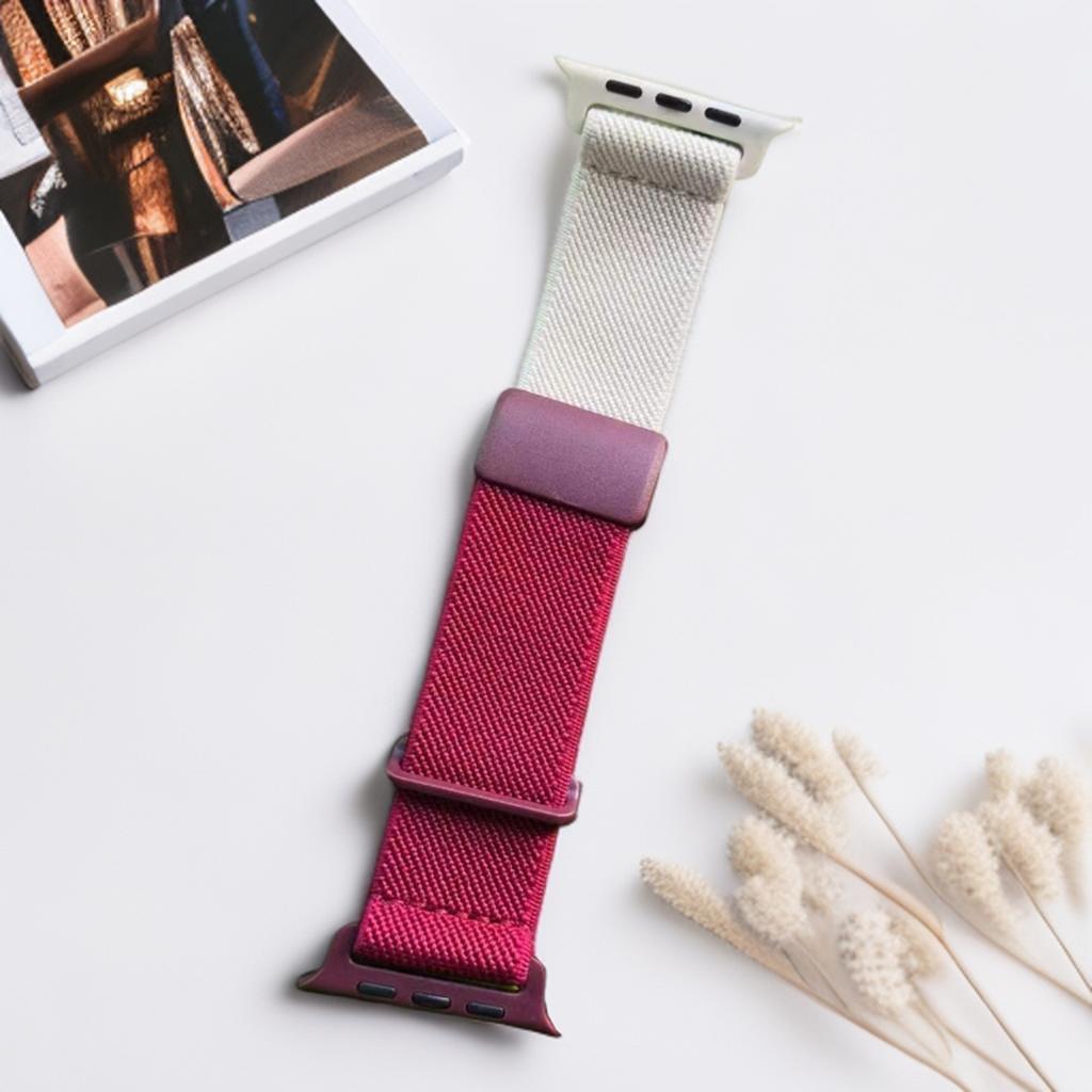 Magnetic Strap for Apple Watch Band 44mm 45mm 40mm 38mm 49mm Cute Two-tone Sport Nylon Stretchy Bracelets For iWatch Series11 10