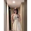 Gentle Wind Neck Dress Children's Temperament Summer New French Temperament Waist Thin First Love Suspender Skirt