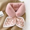 Plush Scarf Student Scarf  New Winter Style  All Match for Girls  Imitation Rabbit Fur  Thickened Cross High End Feel