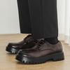 Men's Casual Business Leather Shoes Mens Lace-up Thick Sole Heightened Shoe Men Trendy Wedding Derby Shoes