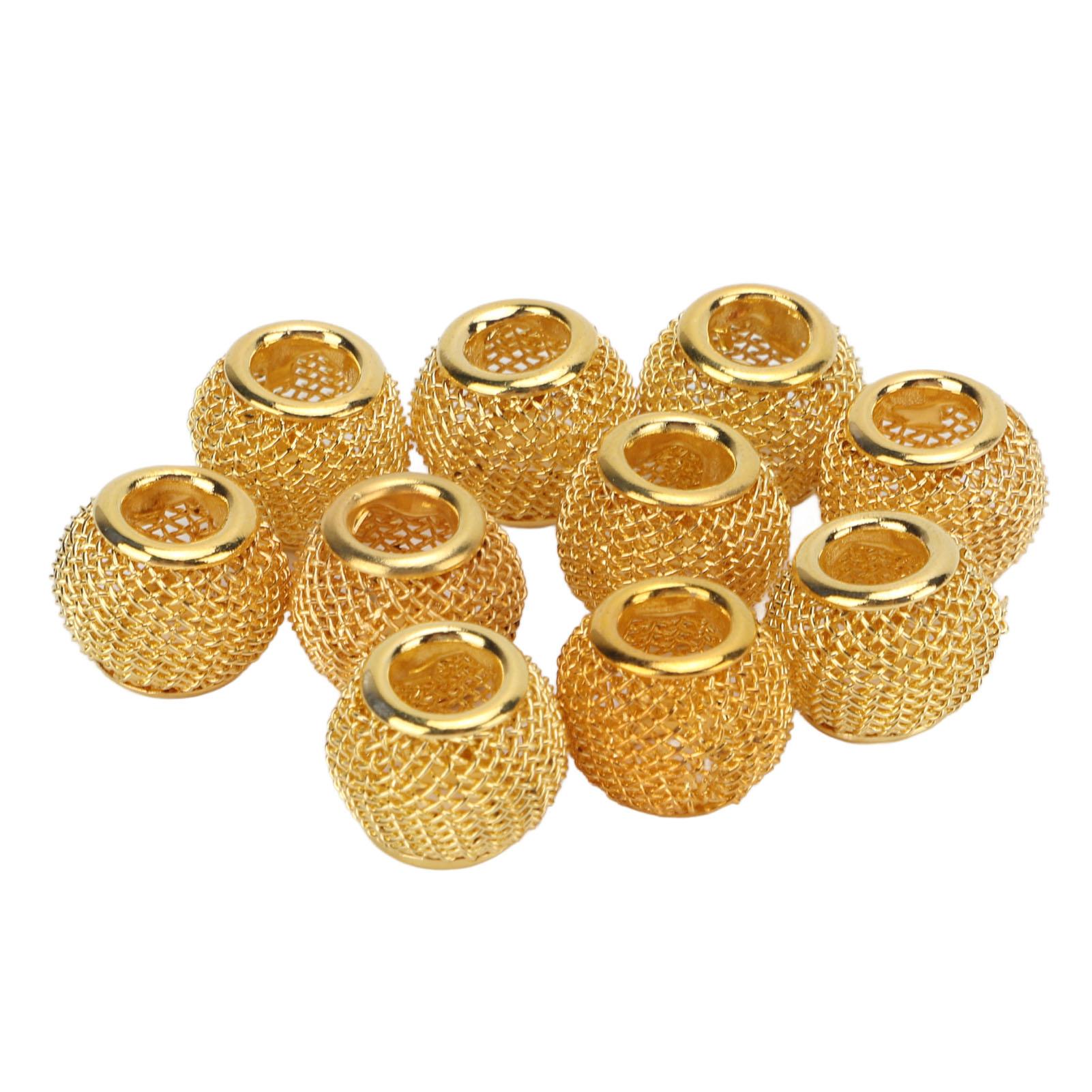 

10 шт. Разделительные бусины Круглые Сетчатые Полые Позолоченные Шарики Разделительные бусины DIY Ручная работа Бисероплетение для Изготовления Ювелирных Изделий Золото золотой