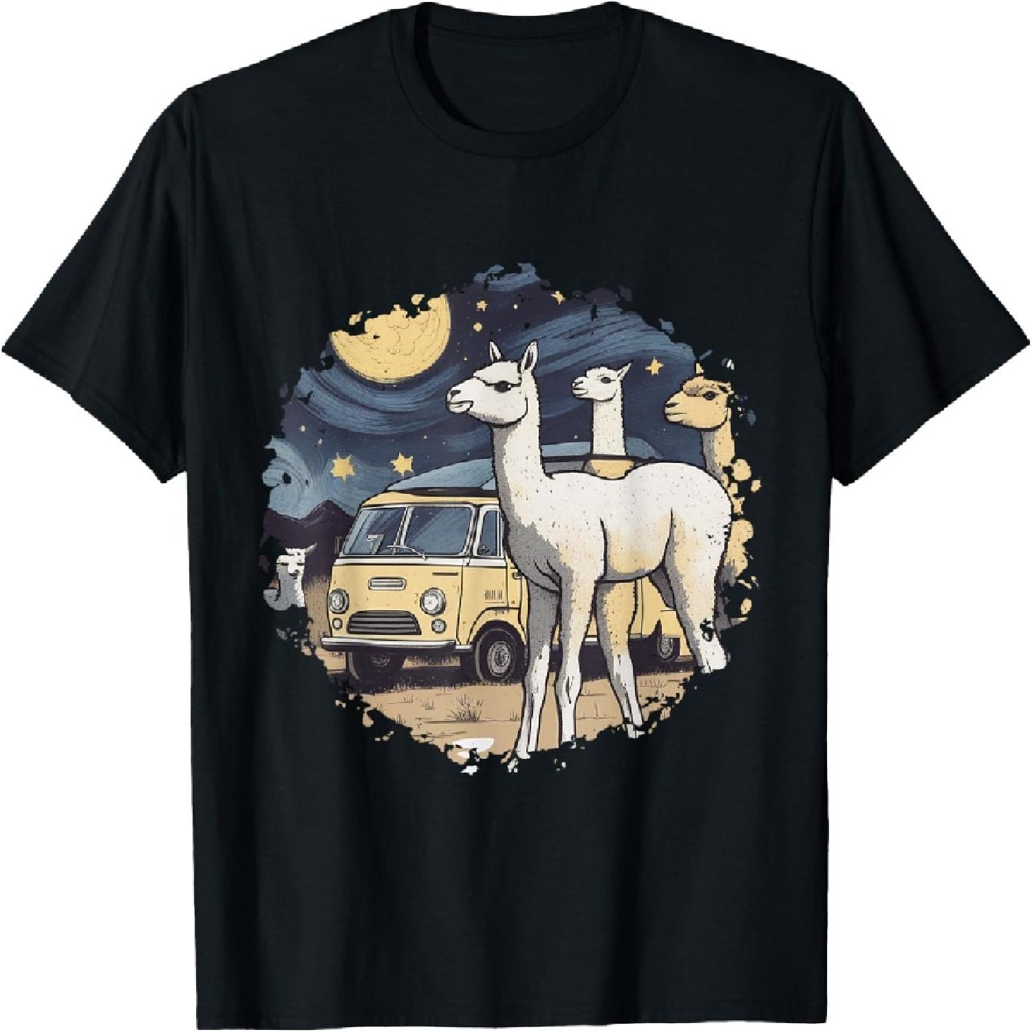 Cotopaxi Starry Night Artwork Llama National Park T-Shirt XXXXXL разноцветный