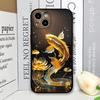 Luxuriöse goldene Koi-Fisch-Muster-Stoßfeste Handyhülle für iPhone 17 16 Pro Max 15 14 13 12 11 XS MAX X XR 7 8 Plus Rückabdeckung