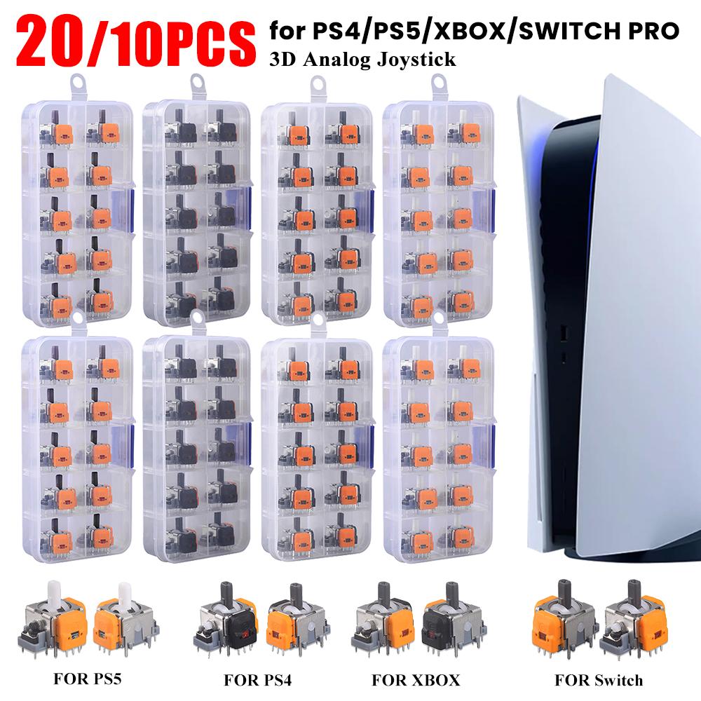 10/20PCS Replacement Hall Effect Joystick Rocker 3D Analog Joystick for PS4/PS5/XBox/Switch Controller ThumbStick Repair Parts