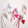 Elegant Phone Charm Bows Bag Pendant for Backpack Purseand Handbag Wallet Stylish Heart Keychain Accessory for Women