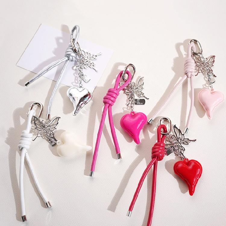 Elegant Phone Charm Bows Bag Pendant for Backpack Purseand Handbag Wallet Stylish Heart Keychain Accessory for Women