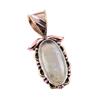 Natural Aquamarine Gemstone 925 Solid Sterling Silver TwoTone Pendant 1.25" f5L84