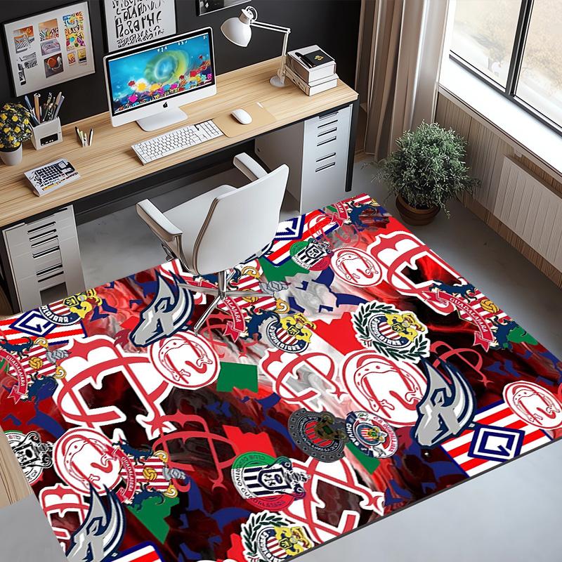 Club Deportivo Guadalajara Pattern Rug, Indoor/Outdoor Mat, for Picnic, Gameroom, Bedroom, Office, Living Room, Home Decor Carpet, Birthday Gift