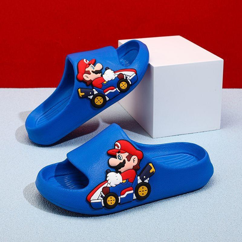 

Boys Cartoon Slippers Ultra Comfortable Summer Eva Home Slippers For Kids Featuring Ultraman Design Blue Mario,24-25