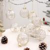 Christmas Decorations 8cm Exquisite PET Transparent Painted Christmas Ball Gift Box Window Christmas Tree Pendant Ball