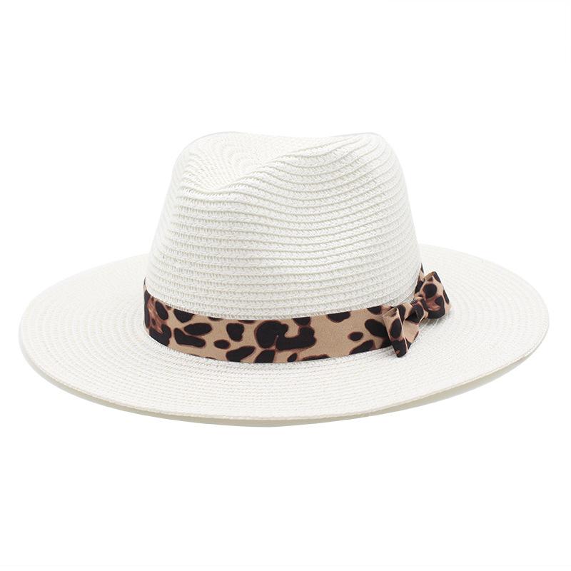 Spring/Summer Panama Hat Yellow Belt Accessories Straw Top Hat Beach Breathable Casual Jazz Hat Straw Hat