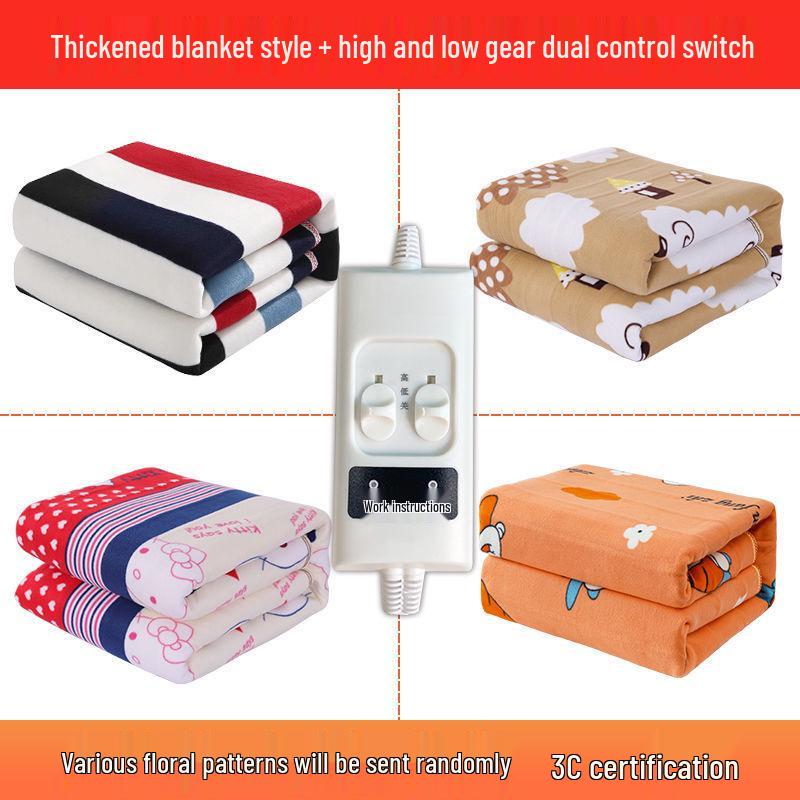 Extra Large Electric Blanket with Dual Temperature Control, Perfect for Three-Person Use, Dorm Room Safe, No Radiation.