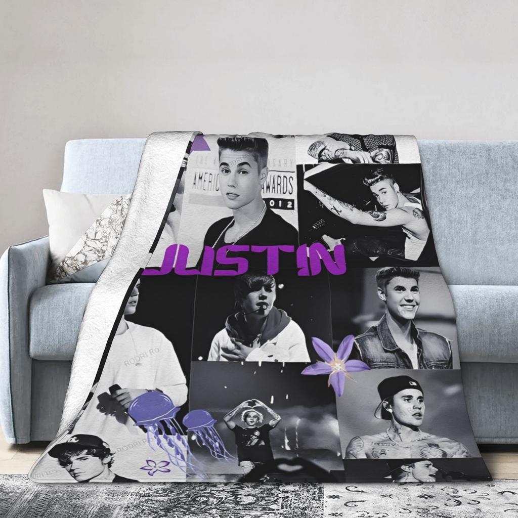 justines bieberes pop singer Blanket Multiple Sizes Cozy and Lightweight Throw Blankets for Sofa Couch and Bed