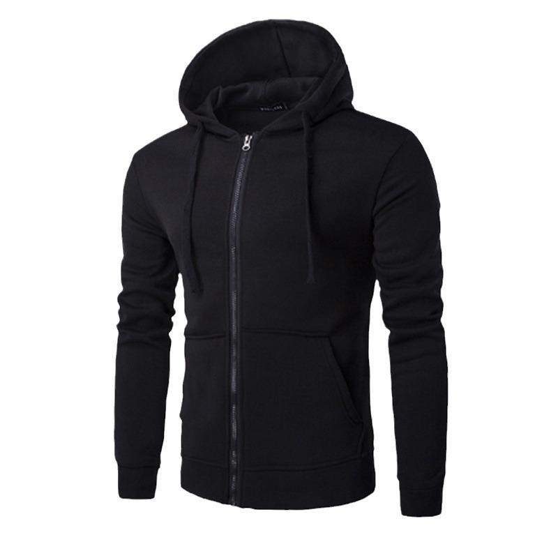 Unisex Solid Color Fleece Hoodie Cardigan - Autumn/Winter Zipper Sweatshirt, 15 Colors Available