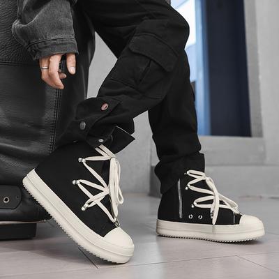 Herren Retro Design Schnür-High-Top-Schuhe Modischer und vielseitiger Streetstyle Coole Board-Schuhe, Leicht und bequem
