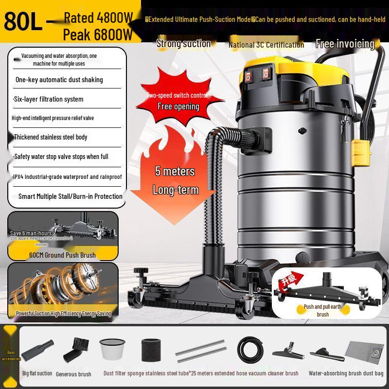 High-Power Industrial Vacuum Cleaner for Home, Auto, and Commercial Carpet Cleaning & Grout Sealing
