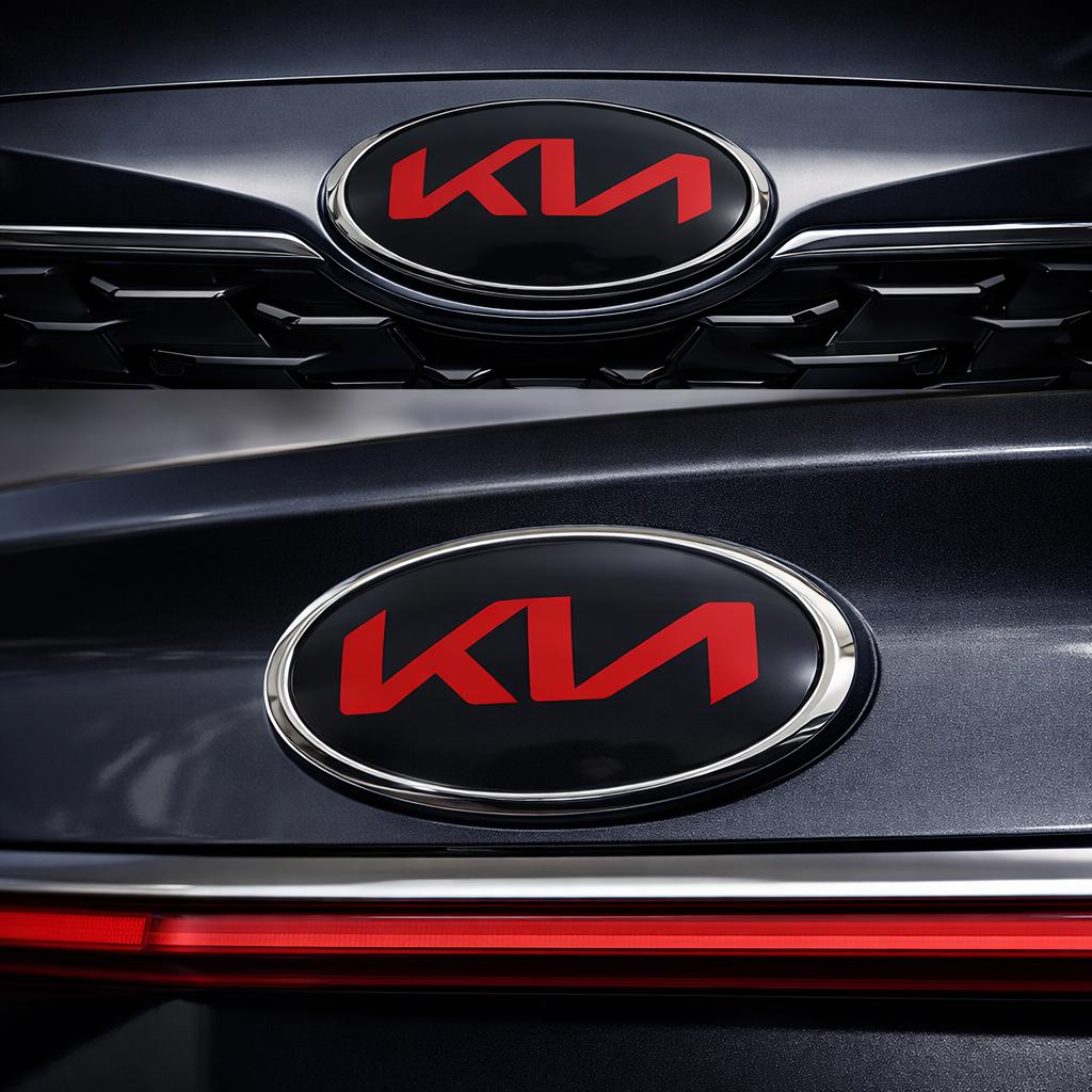 1pcs newest kia ABS 17cm 15cm 13cm 11.5cm 3D Car Front logo Rear Bumper tail door trunk sticker car Emblem styling Accessories