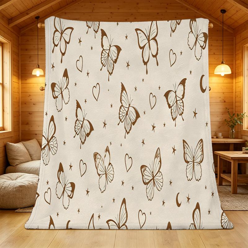 Plush Fleece Throw Blanket, Butterfly Collection – Soft Cozy, Machine Washable, Decorative for Bedroom, Sofa, Office Napping, Halloween & Christmas