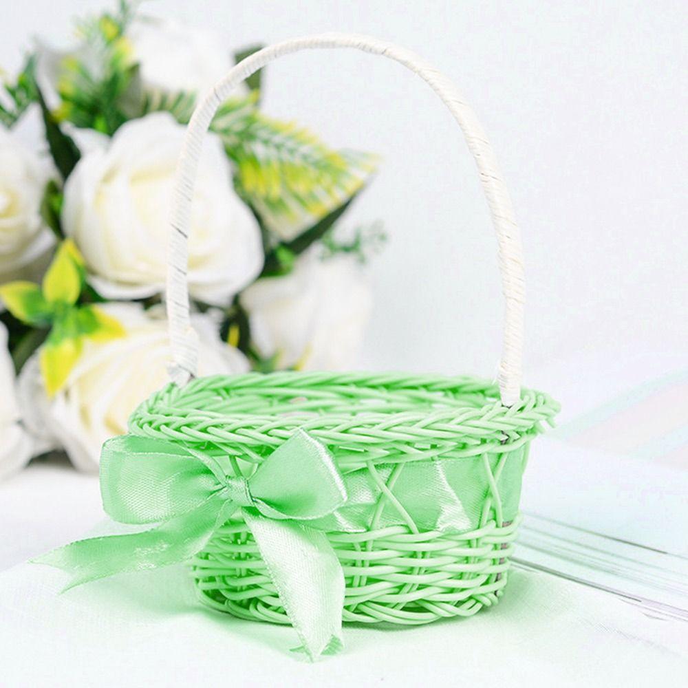 Hand-woven Small Flower Storage Basket Hand-held Wicker Flower Basket For Plant Home Wedding