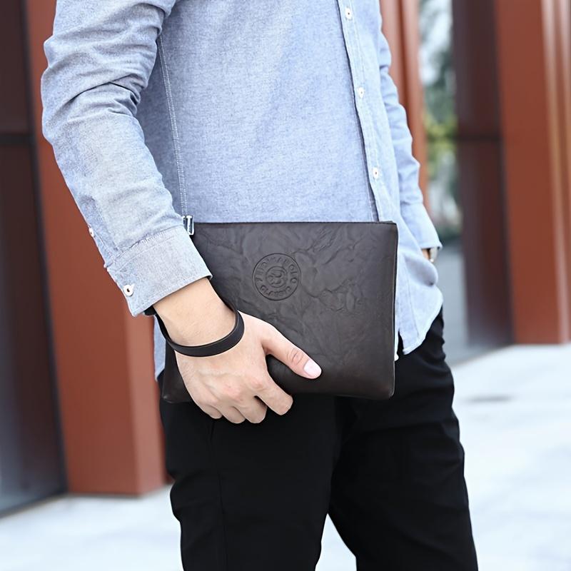 Soft Handbag For Men, Envelope Wrist Bag For Daily Commute