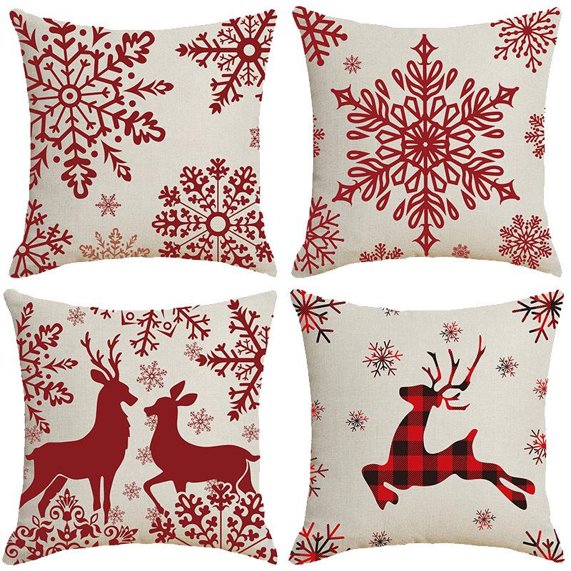 New Christmas Pillow Cover, Festive Pillow, Cushion Cover, Gift Backrest Cover, Waist Cushion Cover
