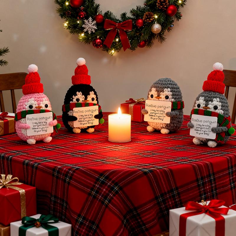 Christmas Positive Energy Dolls Handmade Christmas Desktop Ornaments Finished Knitting Ornament Navidad New Year 2025 Gifts