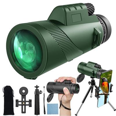80x100 Hd Zoom Powerful Monocular Telescope Portable Binoculars Long Range Telescope Hunting Camping With Tripod Phone Clip