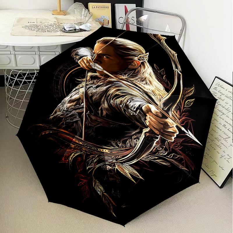Journey Through Middle-earth Umbrella Folding umbrella, automatic umbrella 8-Frame for Travel, camping Use Gift for Halloween Christmas