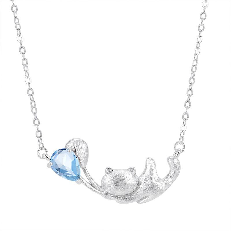 Fashion S925 Sterling Silver Necklace Light Luxury Design Thin Chain Women Jewelry Gift