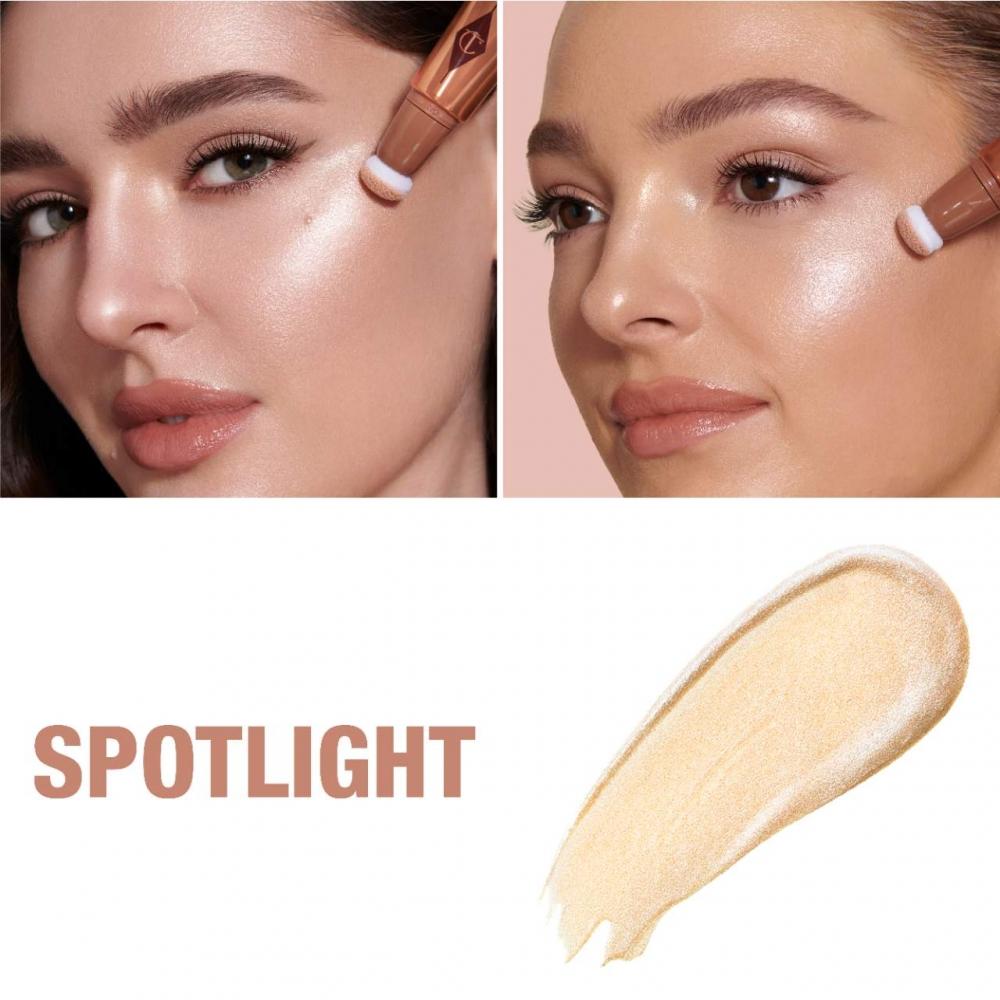 Charlotte Tilbury Beauty HighLighter Wand 0.40 Oz  12ml SpotLight Rose Gold With Silver Light