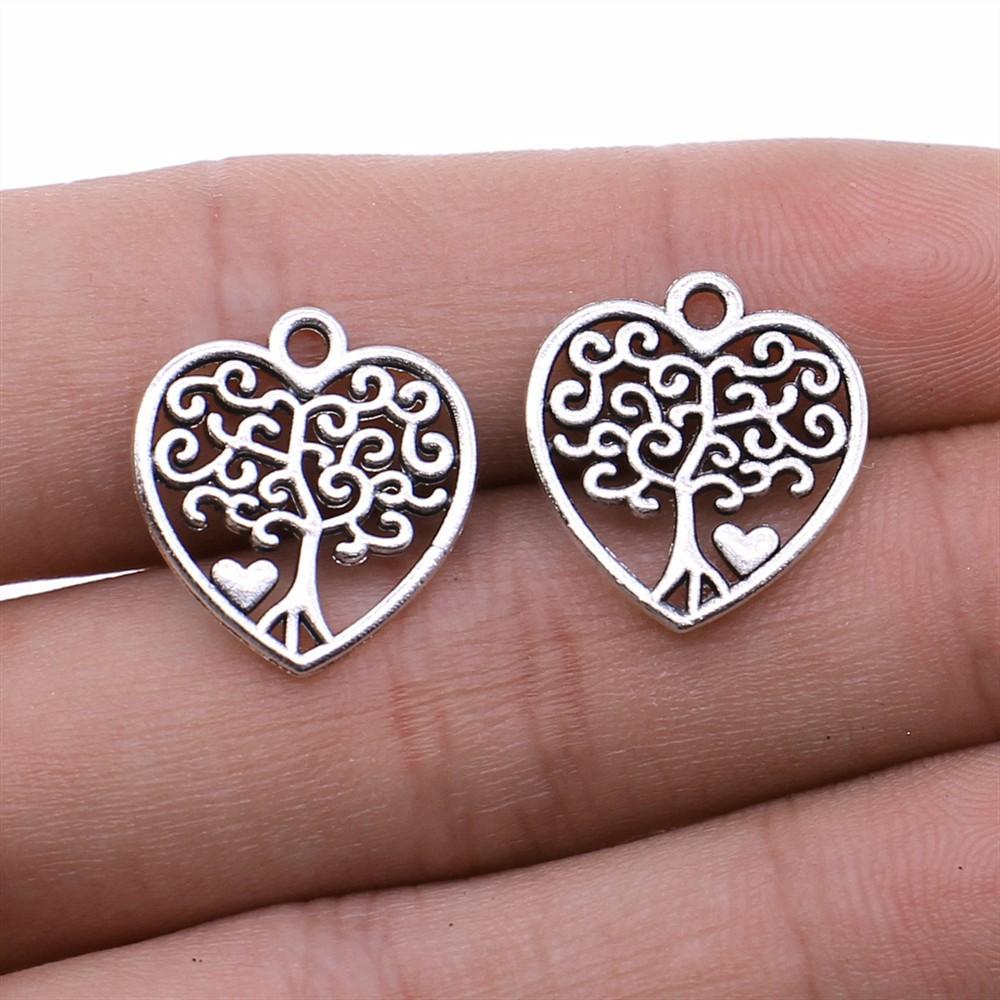 20pcs Charms Tree Antique Silver Color Lucky Tree Pendant Charms Life Tree Charms For Jewelry Making