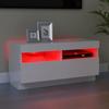 Vidaxl Szafka Pod Tv Z Oświetleniem Led, Biała Z Połyskiem, 80X35X40Cm