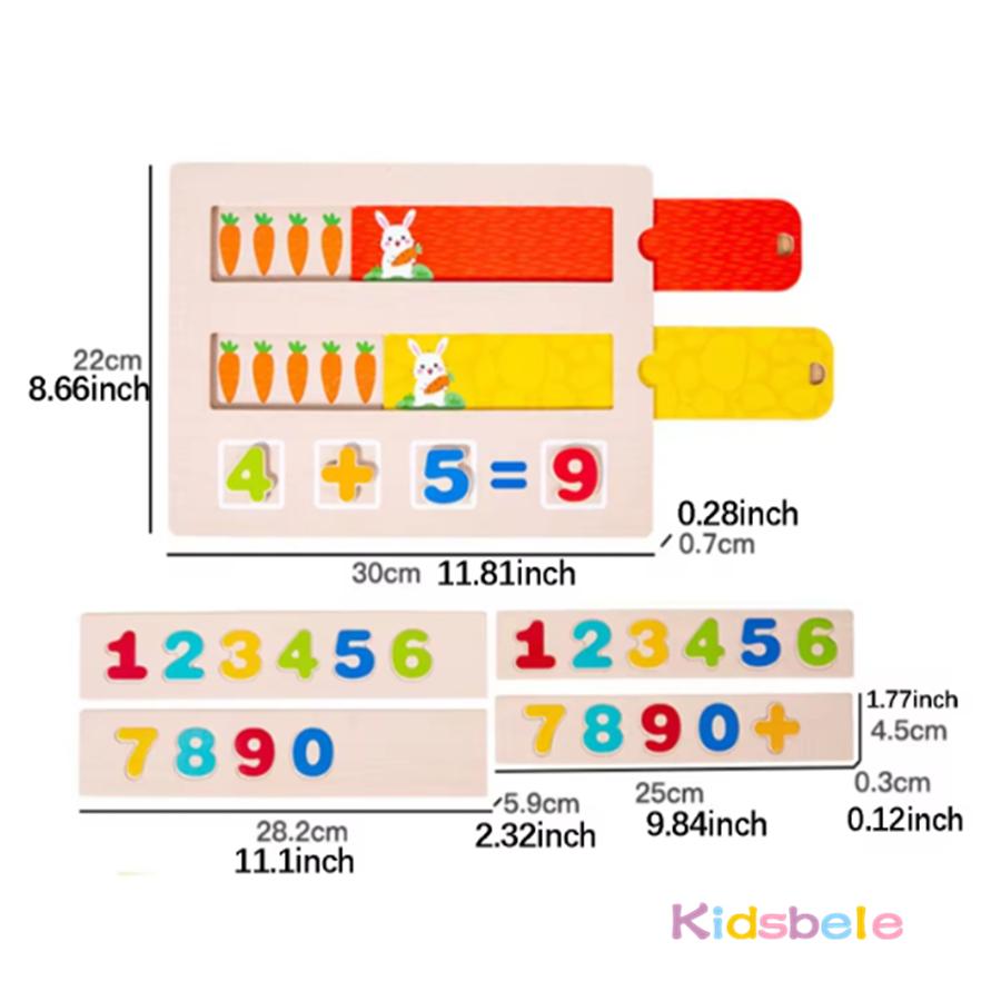 Montessori Addition And Subtraction Of Numbers Math Toys For Toddlers Color Cognition Learning Board Toys Wooden Counting Game