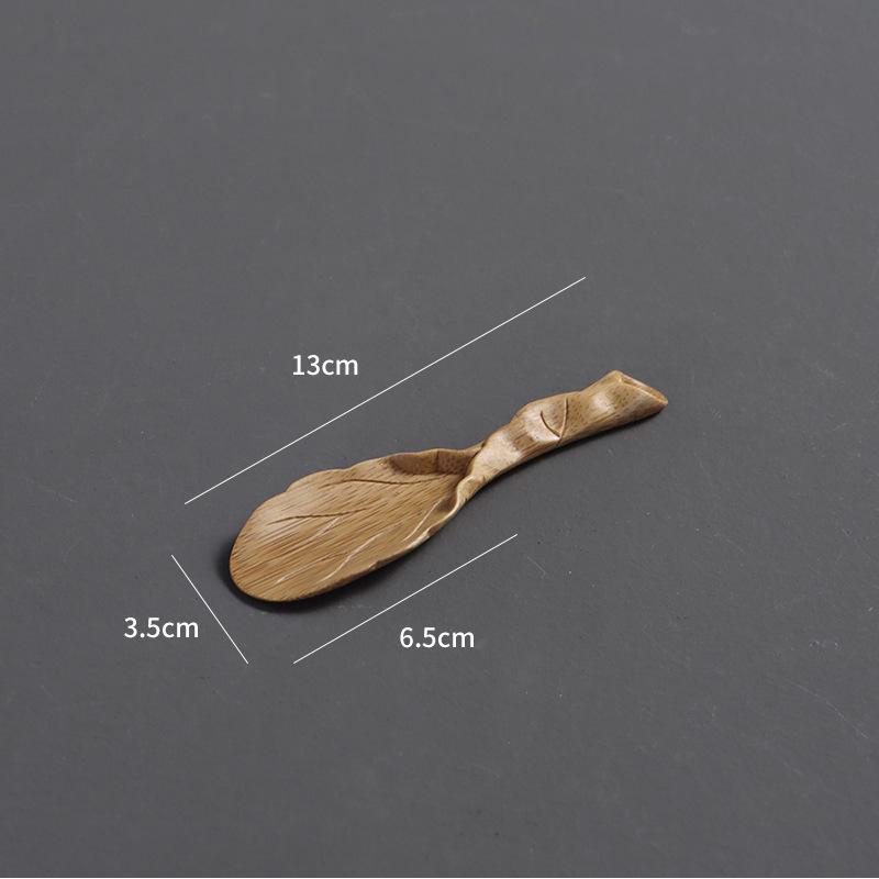 Handmade Bamboo Tea Scoop - Carved Tea Shovel for Tea Ceremony, Tea Leaf Display, Kung Fu Tea Set Accessories Bamboo