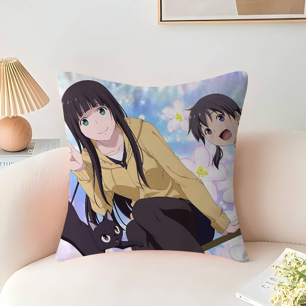 Flying Witch Personalized Pillow Dust Cover Bedroom Kids Party Decoration Pillowcase Birthday Children Gift