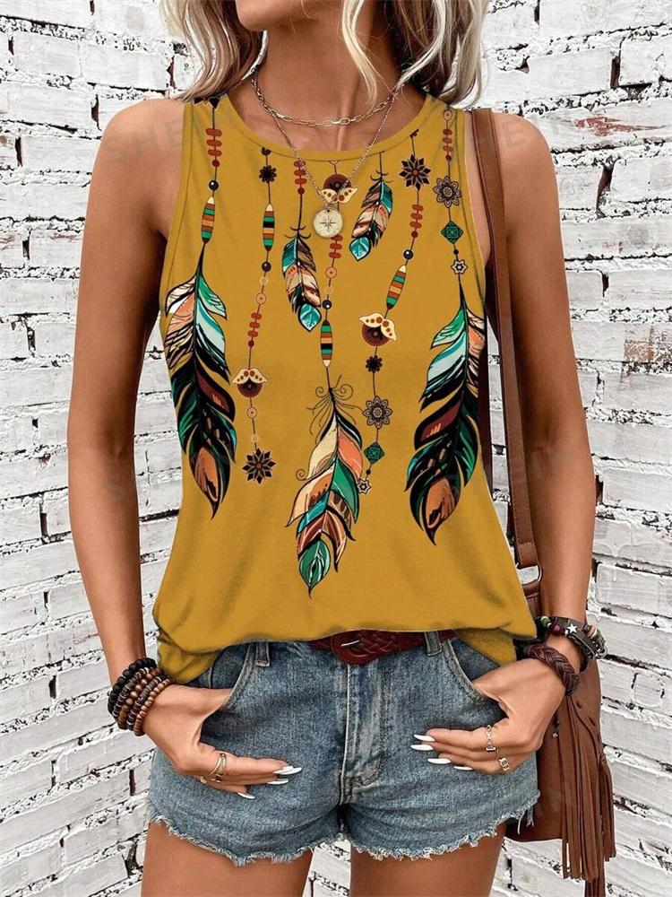Outdoor Street Fashion Women's Sleeveless T-shirt Summer Casual Daily Crew Neck Tank Top Leopard Print Women's Elegant Tank Top