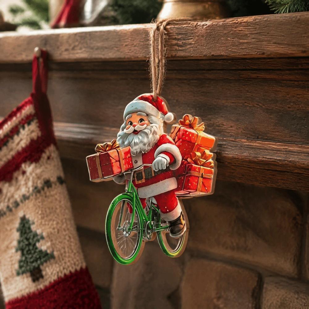 Unique Wooden Hanging Pendants Cute Christmas Decorations Set Office Decorations