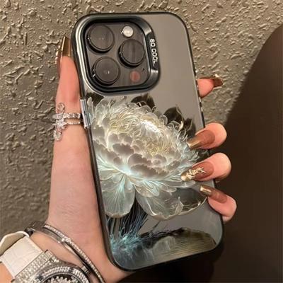 Flower Phone Case For iPhone 11 Funda iPhone 13 16 Pro Max 14 15 12 16promax 15promax 14promax 13promax Soft IMD Matte Cover