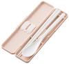 Skater Chopsticks and Spoon Combo Bento Adult Silent Silicone Made in Dull Set, 18cm, Antibacterial, Box, Size, Cushions, Japan, Pink, 18cm,