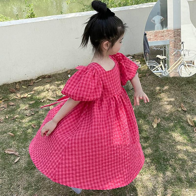 1/2/5m Pitaya Red Plaid Yarn-Dyed Polyester Cotton Fabric Spring and Summer Yarn Dye Green Plaid Cloth DIY Shirt Dress Clothing