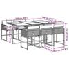 VidaXL Garden Dining Set and Cushions 7 Pcs Grey Rattan 3211274