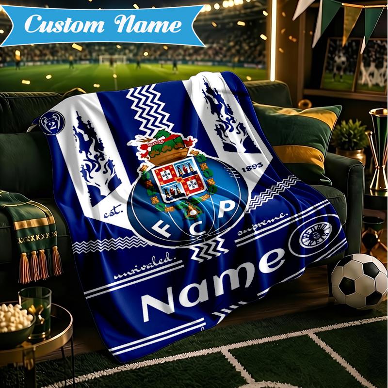 Custom Name Porto Love Crest Blanket Lightweight Ideal Bedding Blanket Perfect for Travel, Camping, Living Rooms, Sofas, Christmas gift