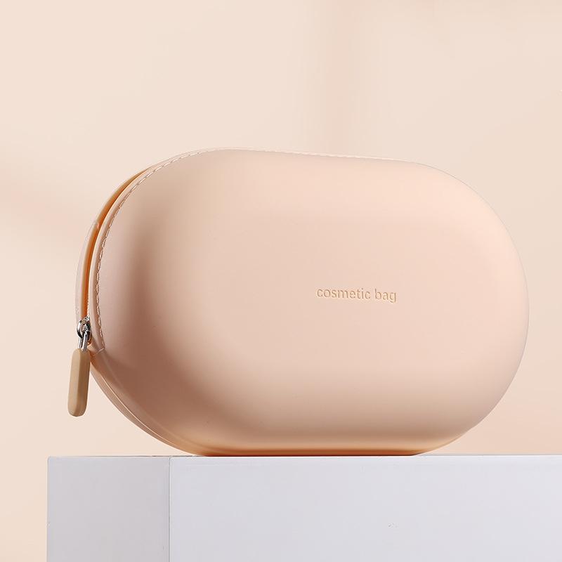 Portable Large-Capacity Travel Organizer Storage Bag Pure Color Cosmetic Bag Waterproof Makeup Pouch Silicone Toiletry Bag