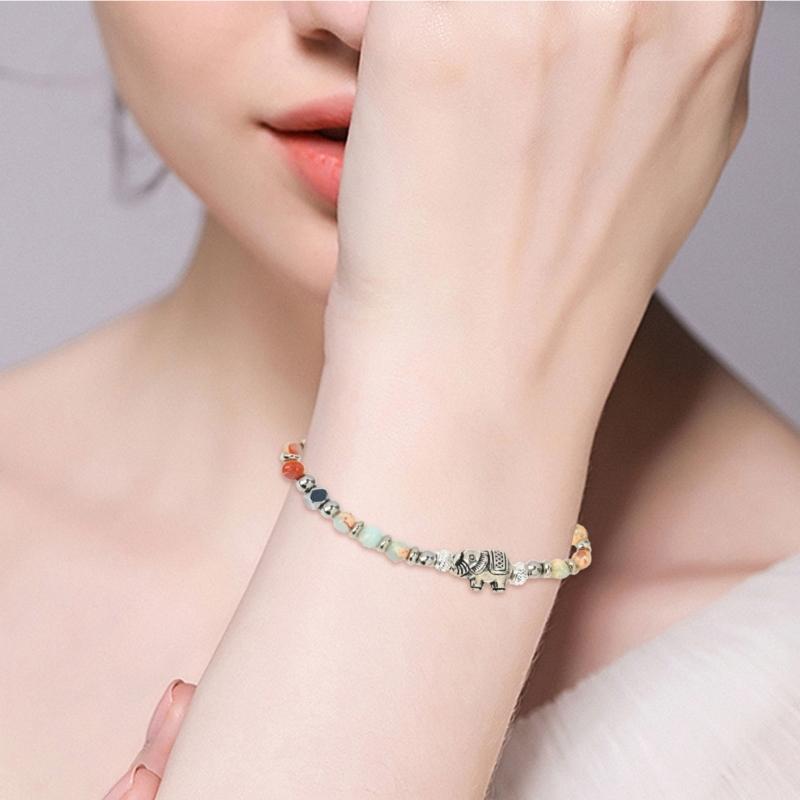 Verstellbares Perlenketten-Armband Elefantendesign Armband Handgemacht Mit 5cm Verlängerungskette Für Symbolik