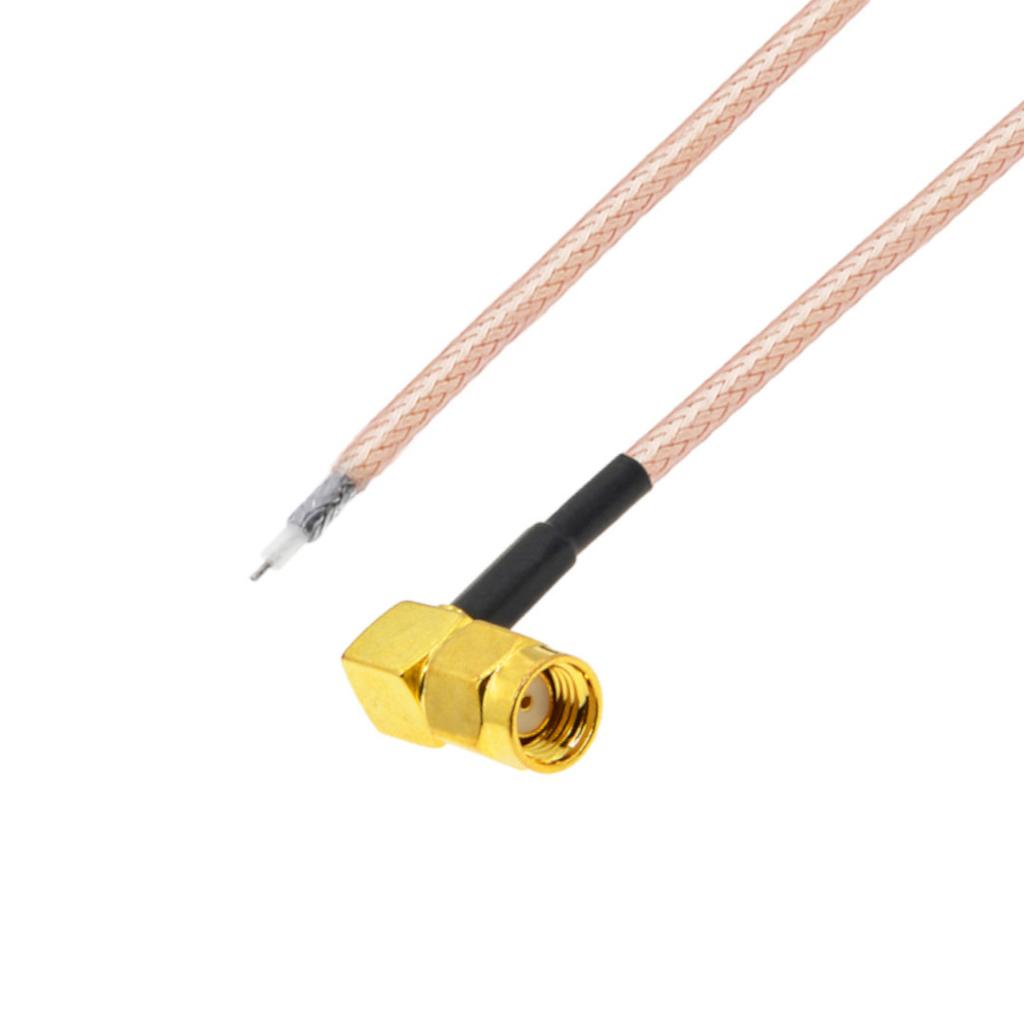 Pigtail SMA-RP plug angled 10cm RG178 FOR soldering