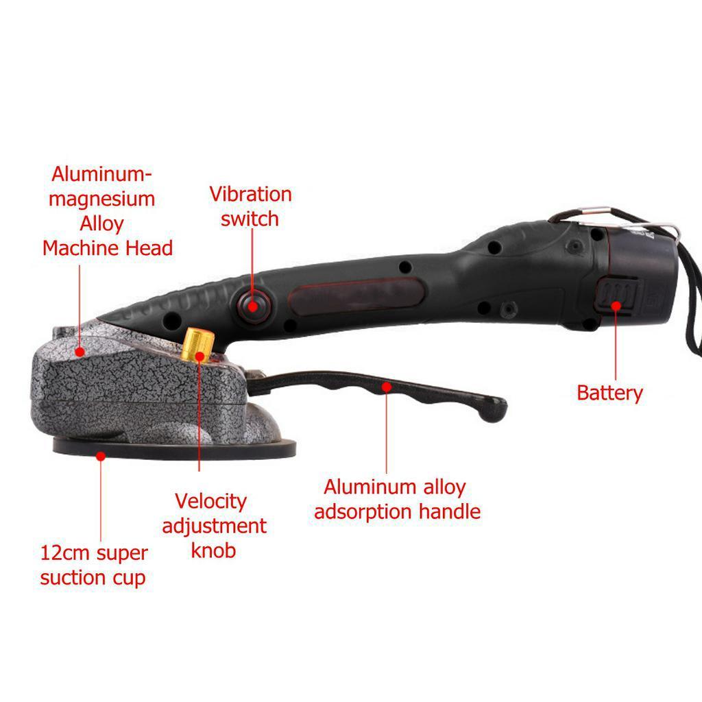 Machine à carrelage 1000W, 6000mAh, 110V/240V, réglable, automatique, peut aspirer 45kg, outil d'installation au sol, aspiration de carrelage, mur de sol + 2 batteries