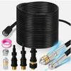 15m High Pressure Washer Pipe Cleaning Kit, 160Bar Power With Push & Spin Nozzles, For Drain Gutter Sewer Patio Driveway Deep Cleaning