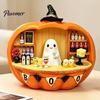 Creative Halloween Home Decorations Pumpkin Bar Counter Figurine, Cute Ghost Bartender Mini Decorative Desk Decor Scene Statue, Desktop Ornament