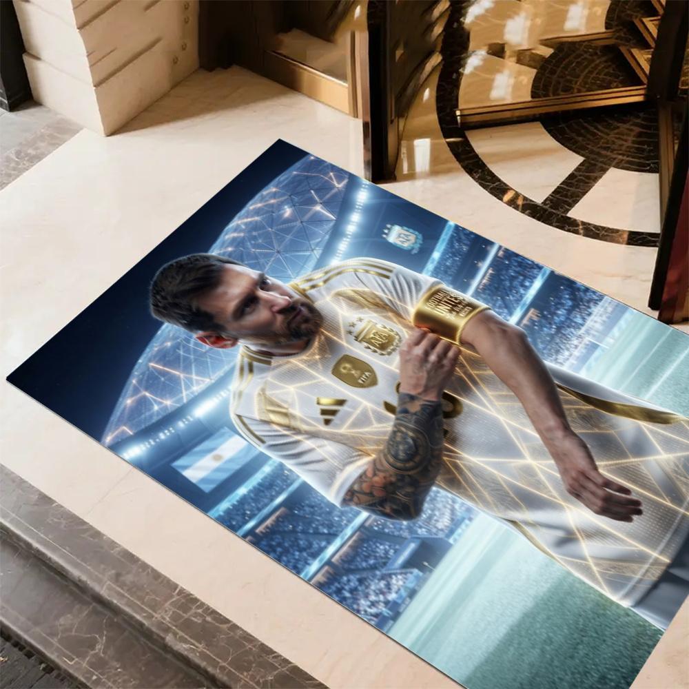 Lionel Messi World Cup Champion Floor Mat Suitable For Kitchen Dining Room Playrooms Hallway Antislip Carpet Office Home Decor Wedding Party Gift